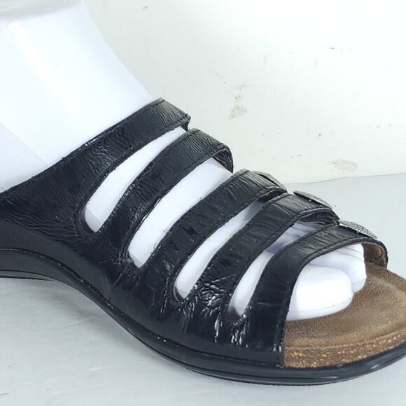 Dansko Women's Janie EU38 US7-7,5 Black Leather Slip-On Slide Sandals Shoes - Picture 16 of 16